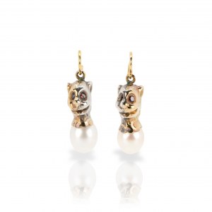 Paire de boucles d'oreilles 'Löwenköppchen' (lion)