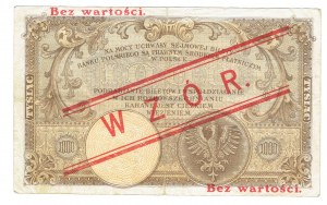 II RP, 1,000 zloty 1919, MODEL - low print.