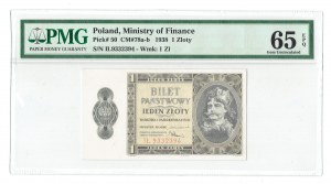 II RP, 1 złoty 1938 IŁ - PMG 65 EPQ