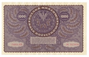 II RP, 1000 polských marek 1919 II SERJA AB