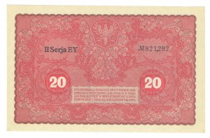 II RP, 20 polských marek 1919 II SÉRIE EY