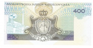 PWPW 400 zloty 1996 - MODELLO sul dritto
