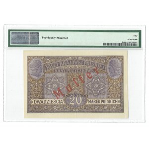 GG, 20 mkp 1916 Jenerał - druk dwustronny- PMG 50 - WZÓR