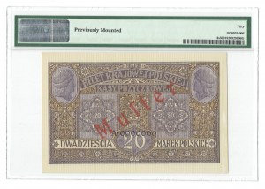 GG, 20 mkp 1916 General - double-sided print- PMG 50 - MODEL.