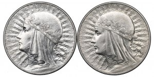II RP, sada 10 kusov zlata 1932-33 Hlava ženy