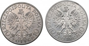 II RP, Zestaw 10 złotych 1932-33 Głowa kobiety