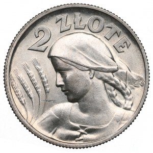 II RP, 2 zlotys 1925 (avec point), Londres Femme oreilles