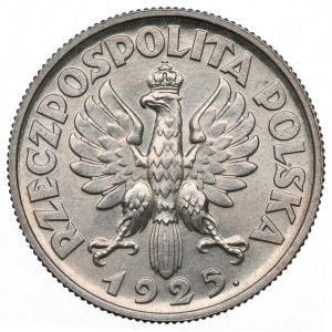 II RP, 2 zlotys 1925 (avec point), Londres Femme oreilles