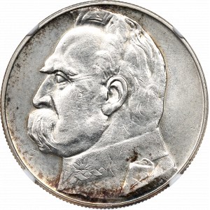 II RP, 10 zloty 1935 Piłsudski - NGC AU Det.