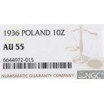 II Republic of Poland, 10 zloty 1936 Pilsudski - NGC AU58