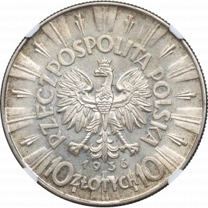 II RP, 10 zloty 1936 Piłsudski - NGC UNC Det.