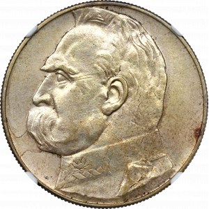 II RP, 10 zloty 1934 Piłsudski - NGC AU Det.