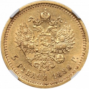 Russia, Alexander III, 5 rouble 1888 - NGC MS61