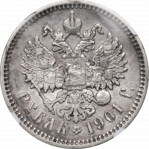 Rusko, Mikuláš II, rubeľ 1901 ФЗ - NGC XF Det.