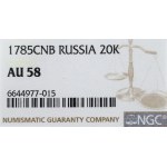 Russia, Catherine II, 20 kopecks 1785 - NGC AU58