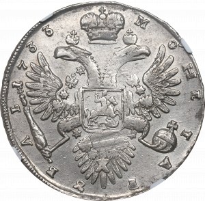 Russie, Anna, Rubel 1733 - NGC AU dét.