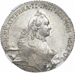 Rusko, Katarína II, rubľ 1764 CA - NGC UNC Det.