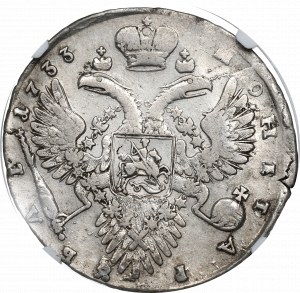 Russie, Anna, Rubel 1733 - NGC XF det.