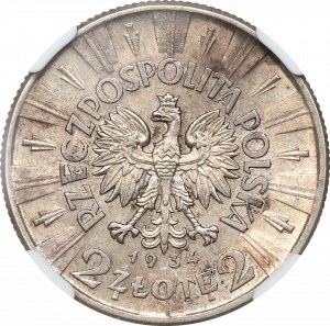 II RP, 2 zloty 1934 Piłsudski - NGC AU 58