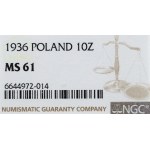 II Republic of Poland, 10 zloty 1936 Pilsudski - NGC MS64
