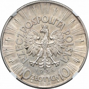 II Republic of Poland, 10 zloty 1938 Pilsudski - NGC MS63
