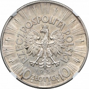 II RP, 10 złotych 1938 Piłsudski - NGC AU58