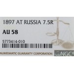 Russia, Nicholas II, 7 1/2 rouble 1897 АГ - NGC AU58