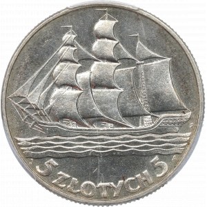 II Republic of Poland, 5 zloty 1936 Ship - PCGS MS62