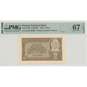 GG, 2 złote 1941 AG - PMG 67EPQ