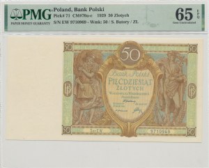 II RP, 50 zloty 1929 EW. PMG 65 EPQ