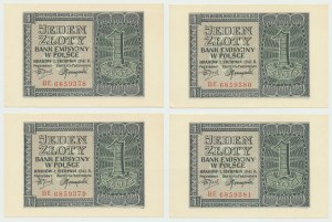 GG, 1 PLN 1941 BE - 4 numéros consécutifs