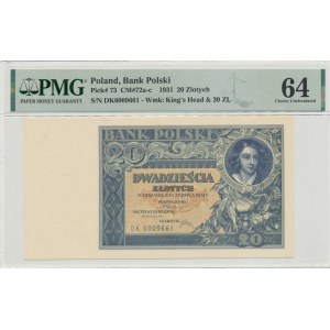 II RP, 20 złotych 1931 DK - PMG 64