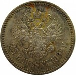 Rosja, Aleksander III, 25 kopiejek 1894, Petersburg, UNC