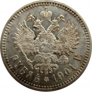 Rosja, Mikołaj II, 1 rubel 1901 FZ, Petersburg, PIĘKNY!!