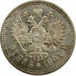 Rosja, Mikołaj II, 1 rubel 1901 FZ, Petersburg, PIĘKNY!!