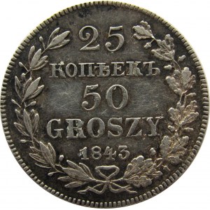 Mikołaj I, 25 kopiejek/50 groszy 1843 MW, Warszawa, rzadkie