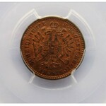 Austro-Węgry, 1 krajcar 1881, PCGS MS66RD