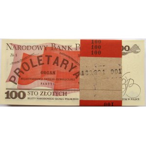 Polska, PRL, paczka bankowa 100 złotych 1988, seria PP