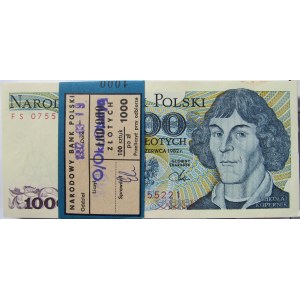 Polska, PRL, paczka bankowa 1000 złotych 1982, seria FS