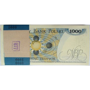 Polska, PRL, paczka bankowa 1000 złotych 1982, seria FS