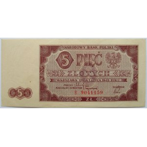 Polska, RP, 5 złotych 1948, seria B, piękne i rzadkie