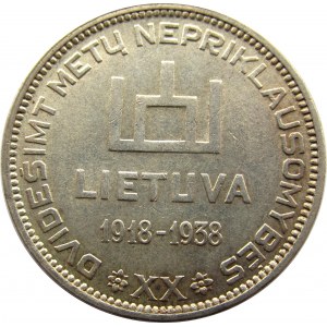 Litwa, Prezydent Smetona, 10 litów 1938, UNC/UNC-