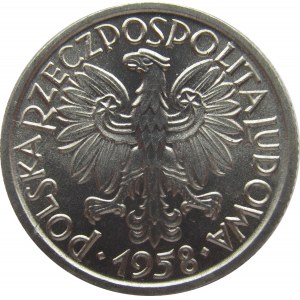 Polska, PRL, Jagody, 2 złote 1958, jak lustrzanka, UNC