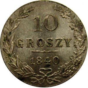 Mikołaj I, 10 groszy 1840 MW, Warszawa, mennicze! z duchem