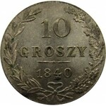 Mikołaj I, 10 groszy 1840 MW, Warszawa, mennicze! z duchem