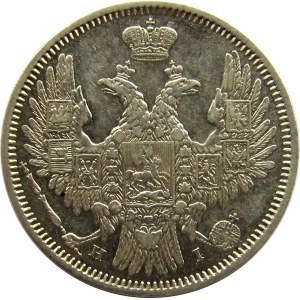 Rosja, Mikołaj I, 20 kopiejek 1853, bardzo rzadkie, Bitkin - R1