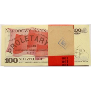 Polska, PRL, paczka bankowa 100 złotych 1986, seria SG