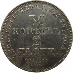 Mikołaj I, 30 kopiejek/2 złote 1840 MW, Warszawa