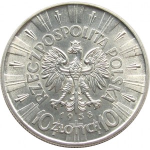 Polska, II RP, Józef Piłsudski, 10 złotych 1938, UNC/UNC-