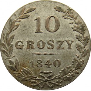 Mikołaj I, 10 groszy 1840 MW, Warszawa 